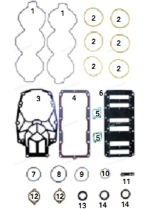 Прокладки, к-т, Mercury V6 3.0L Optimax/DFI     500-245