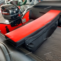 Сиденье мягкое с сумкой для лодки BADGER AIR LINE360-390 105см чёрный/красный