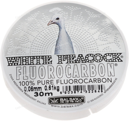 Леска зимняя флюорокарбоновая -40С BALSAX White Peacock Fluo 0,06мм/0,61кг/30м