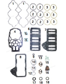 Прокладки, к-т, Mercury V6 3.0L Optimax/DFI   500-244