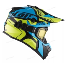 Шлем снегоходный бэккантри CKX TITAN HOPOVER AIR FLOW, с очками CKX 210° TACTICAL, салатовый/синий