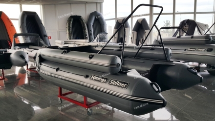 Лодка надувная моторная Хатанга Jet-390 Lux НДНД с фальшбортом серый
