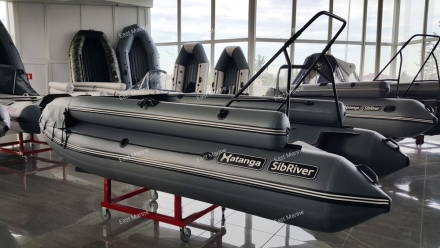 Лодка надувная моторная Хатанга Jet-390 Lux НДНД с фальшбортом серый