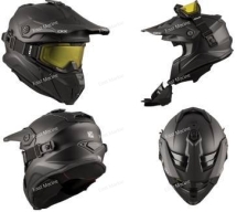 Шлем снегоходный бэккантри CKX TITAN SOLID с очками CKX 210° TACTICAL, черный матовый, (2XL)