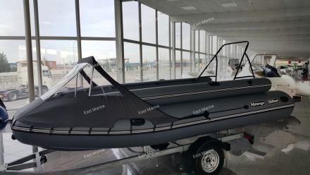 Лодка надувная моторная Хатанга Jet-475 Lux НДНД с фальшбортом серый