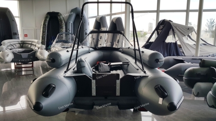 Лодка надувная моторная Хатанга Jet-475 Lux НДНД с фальшбортом серый