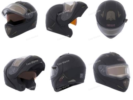 Шлем снегоходный модулярный CKX TRANZ RSV SOLID EDL, черный матовый (4XL)