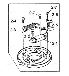 Основание с катушками в сборе Tohatsu 9.9-18, Mercury 9.9-15