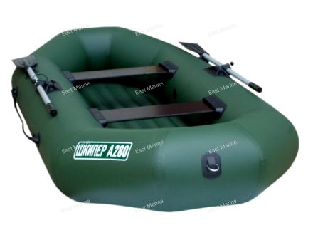 Лодка надувная гребная Шкипер А280 с надувным дном 2,8м зелёный