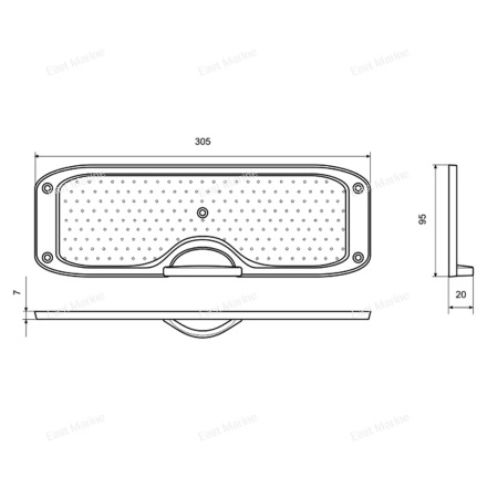 Накладка на транец металлическая серый