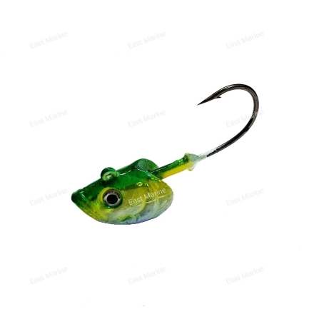 Джигголовка OF Fish Head Jig hook Realistic 45гр крючок 5/0 цвет зелёный