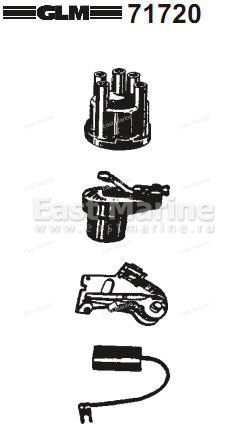 Ремкомплект трамблера GM 2.5, 3.0 (с крышкой)
