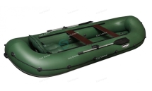 Лодка надувная гребная Кантегир-380НД надувное дно зелёный