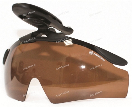 Очки поляризационные с клипсой на козырёк FW 010013-B15 коричневый, жёсткий чехол
