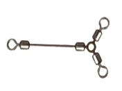 Вертлюг тройник с удлиненным плечом 2009-4, никель, тест 30кг
