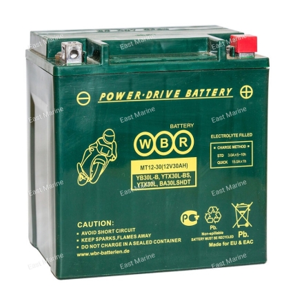 Аккумулятор WBR 166*126*173 MT12-30 (полярность обратная)