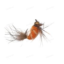 Муха донная S-17-14 крючок №14 оранжевый/белые полоски