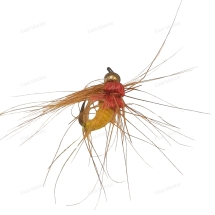 Муха донная S-48-14 крючок №14 жёлтый/розовый