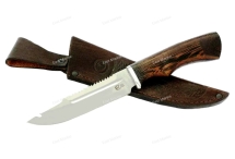 Нож туристический ЩУКА кованая нержавеющая сталь 95х18 дерево/венге ножны/кожа