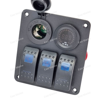 Панель 12V с разъёмом, вольтметром и включателями      SF50803-3H2P2V