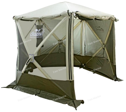 Шатёр СЛЕДОПЫТ быстро сборный 5 стен / 3,4 х 3,25 х 2,3м / 7,6кв.м бежевый/хаки (PF-TOR-K02)