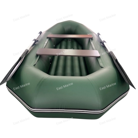 Лодка надувная гребная БАХТА-265НД надувное дно зелёный