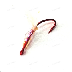 Крючок на корюшку c MobiSkin №3 красный/UV