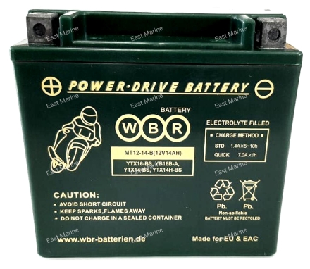 Аккумулятор WBR MT12-14-B, 150*87*145мм (полярность прямая)