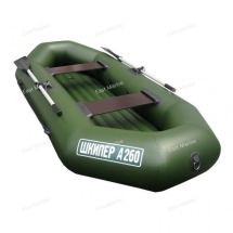 Лодка надувная гребная Шкипер A260 с надувным дном 2,6м зелёный 