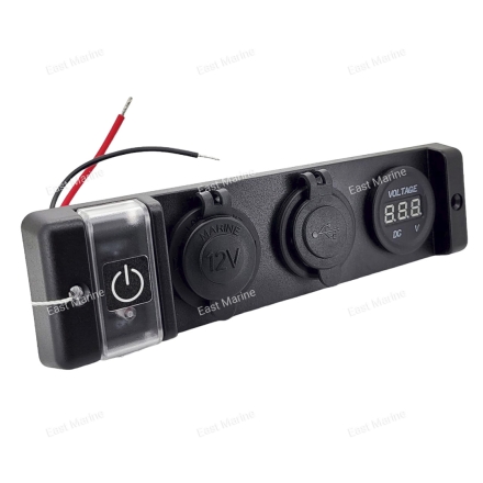 Панель с разъёмами и вольтметром        SF50774-1P1U1V