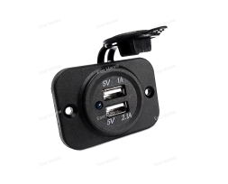 Гнездо USB, вход 12/24V, выход 5.1V 2.1 и 1A    SF50782-3