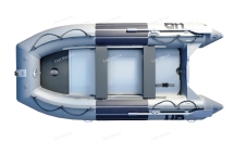 Лодка надувная моторная многоцелевая из ПВХ морского класса Badger HEAVY DUTY HD430 серый 4,3м