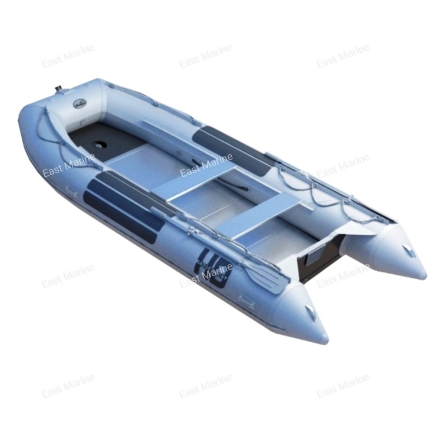 Лодка надувная моторная многоцелевая из ПВХ морского класса Badger HEAVY DUTY HD430 серый 4,3м