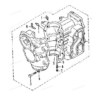 Блок цилиндров Tohatsu 18, Mercury 15