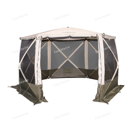 Шатёр СЛЕДОПЫТ быстро сборный 6 стен / 3,35 х 3,85 х 2,25м / 9,3кв.м бежевый/хаки (PF-TOR-K06)