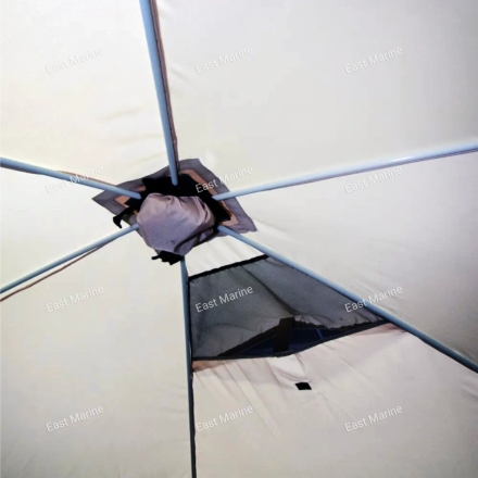 Шатёр СЛЕДОПЫТ быстро сборный 6 стен / 3,35 х 3,85 х 2,25м / 9,3кв.м бежевый/хаки (PF-TOR-K06)