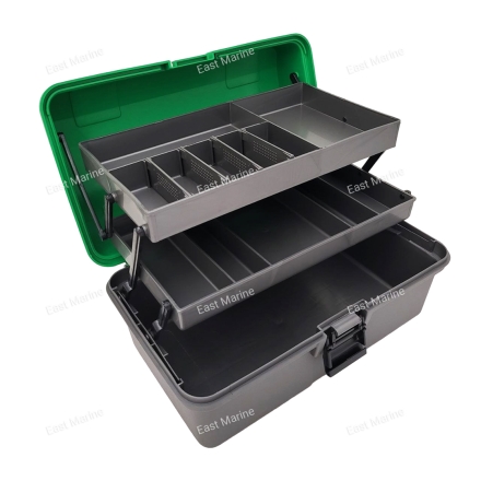 Ящик рыболова Helios с 2-мя полками зеленый (T-HS-FB2-G)