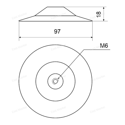 Крепление круглое для ПВХ лодки чёрный