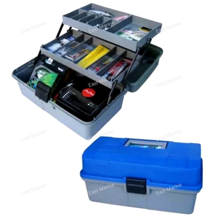 Ящик рыболова Helios с 2-мя полками синий (T-HS-FB2-B)