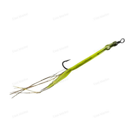 Крючок оснащённый на терпуга OF 2/0 50мм жёлтый/глоу