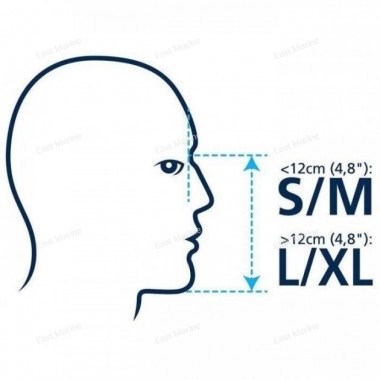Маска с трубкой  FREE BREATH, синяя, размер L-XL SF70584-2B