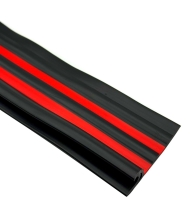 Привальная лента ПВХ чёрная с двумя красными полосами 70 мм