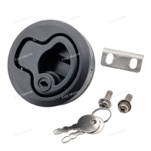 Ручка люка 62 мм, чёрный пластик, с ключом  SF31111-2