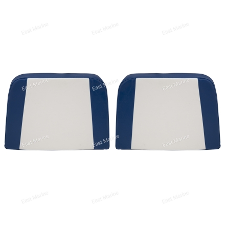 Комплект подушек кормовых сидений (Бриз-17). 2 шт. Винил. Цв.белый/синий.