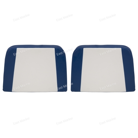 Комплект подушек кормовых сидений (Бриз-17). 2 шт. Винил. Цв.белый/синий.