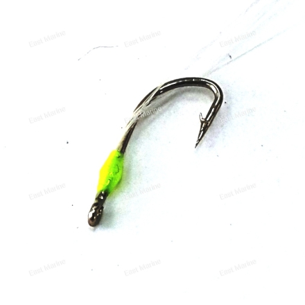Крючок на корюшку с Бородкой №3 белый/зелёный