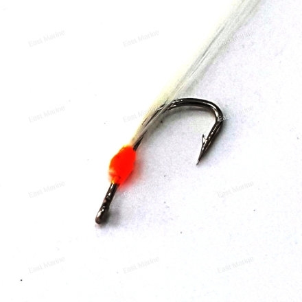 Крючок на корюшку с Бородкой №3 белый/оранжевый/жёлтый