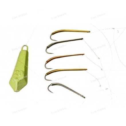 Оснастка на корюшку, зубаря, навагу ГИРЛЯНДА 5 блёсен ВЕГА (GZ-5V) 