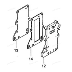 Крышка выхлопа Tohatsu, Mercury 6B, 8B, 9,8B
