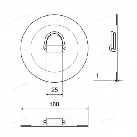 Люверс для ПВХ лодки серый